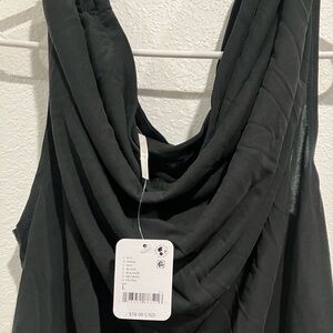 Free People Black Drape Neck Top
